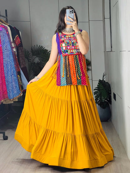 Premium Navratri Chaniya Choli 2k26 - Festive Mirror Work Lehenga Set by RangBhoomi