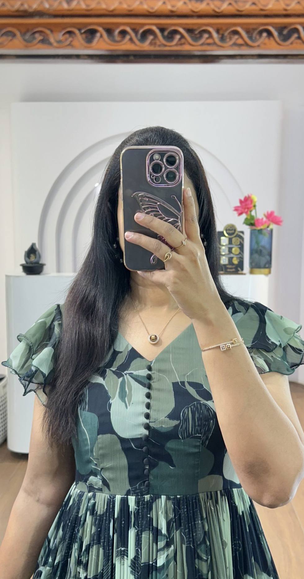 Relaxed fit floral Georgette maxi dress for vacation