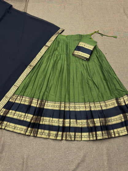 RangBhoomi Elegant South Indian Kanjivaram Silk Lehenga Ensemble with Zari Weaving and Georgette Dupatta