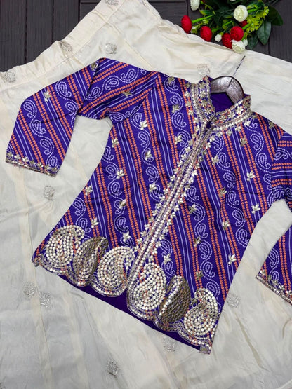 RangBhoomi Embroidered Sequence Jacket and Lehenga Choli - Ready to Wear Festive Set