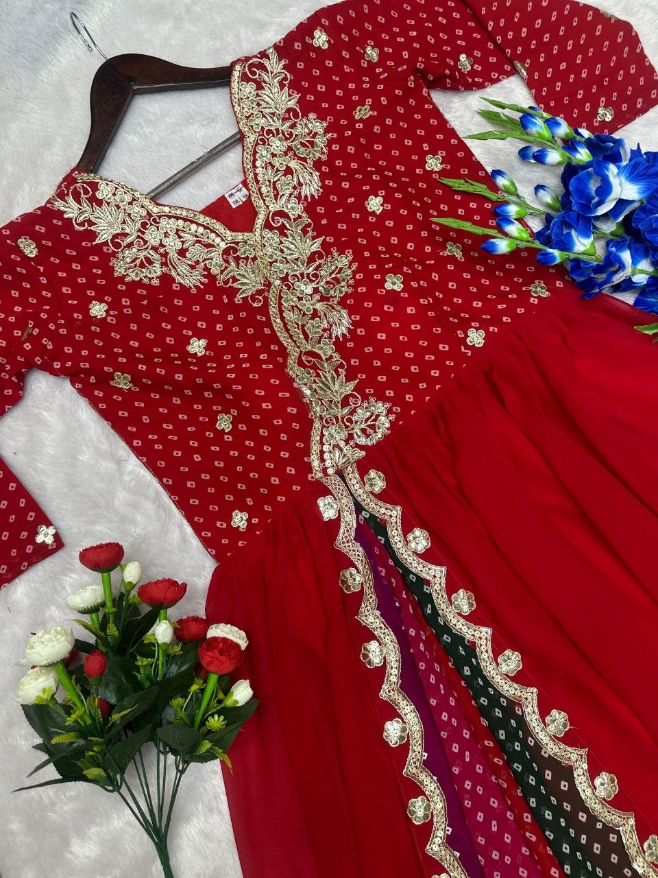 RangBhoomi Ethnic Anarkali Collection in Pastel Hues with Golden Embellishments