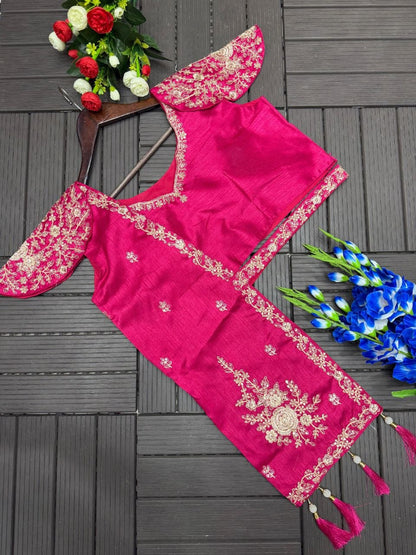Elegant Embroidered Lehenga Choli Set with Stylish Jacket – Free Size, Premium Fabrics