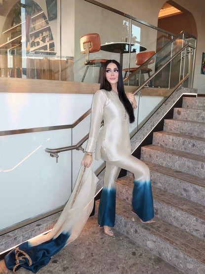 Launching New Designer Party Wear Look Pure Roman Glass Top & Elegant Palazzo with Dupatta Set