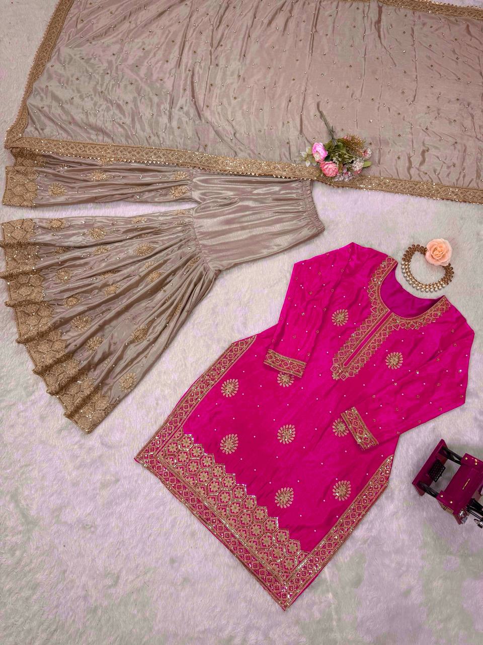 Introducing the New RangBhoomi SP Series: Elegant Chinon Silk Ensemble with Realistic Modeling