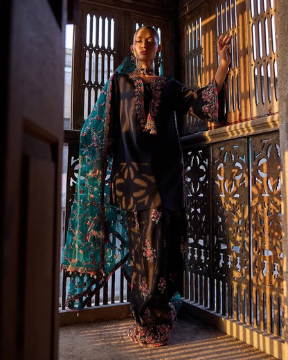 RangBhoomi Elegant Women's Ethnic Wear Set with Heavy Embroidery and Soft Butterfly Net Dupatta