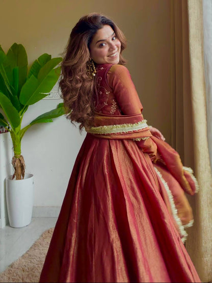 RangBhoomi New Designer Heavy Cosmos Silk Maxi Anarkali Suit – Embellished Festive Gown