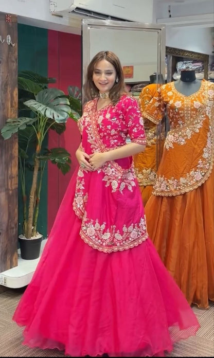 Elegant Embroidered Lehenga Choli Set with Sequence Work – New Arrival by RangBhoomi