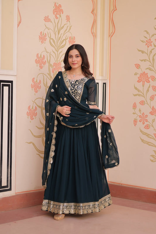 Designer Gown 2025 - Ready Made, Embroidered | Rangbhoomi