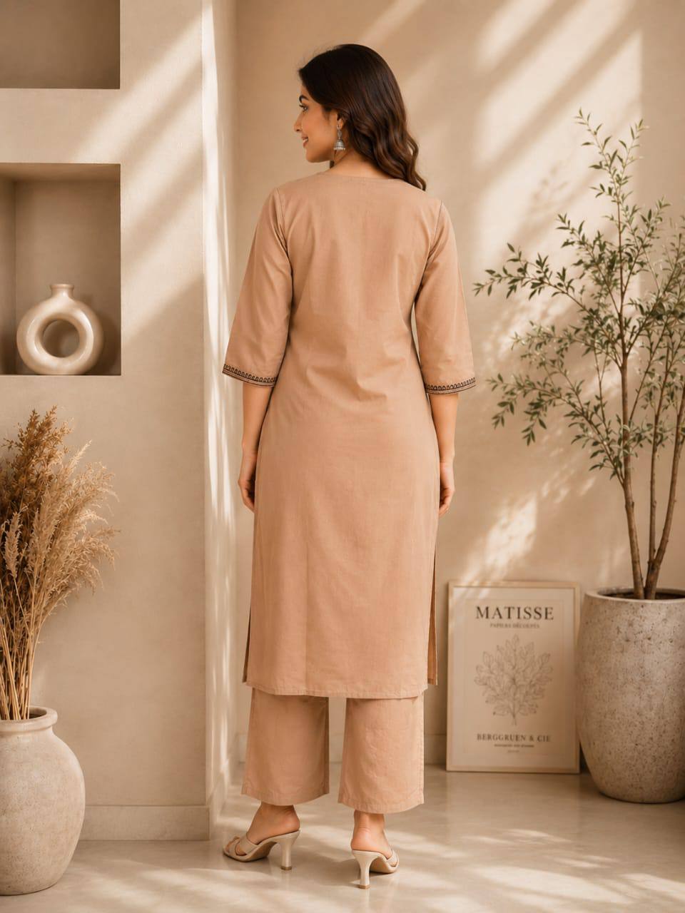 RangBhoomi Premium Cotton 60-60 Kurti & Plazo Set — Soft, Everyday Ethnic Wear