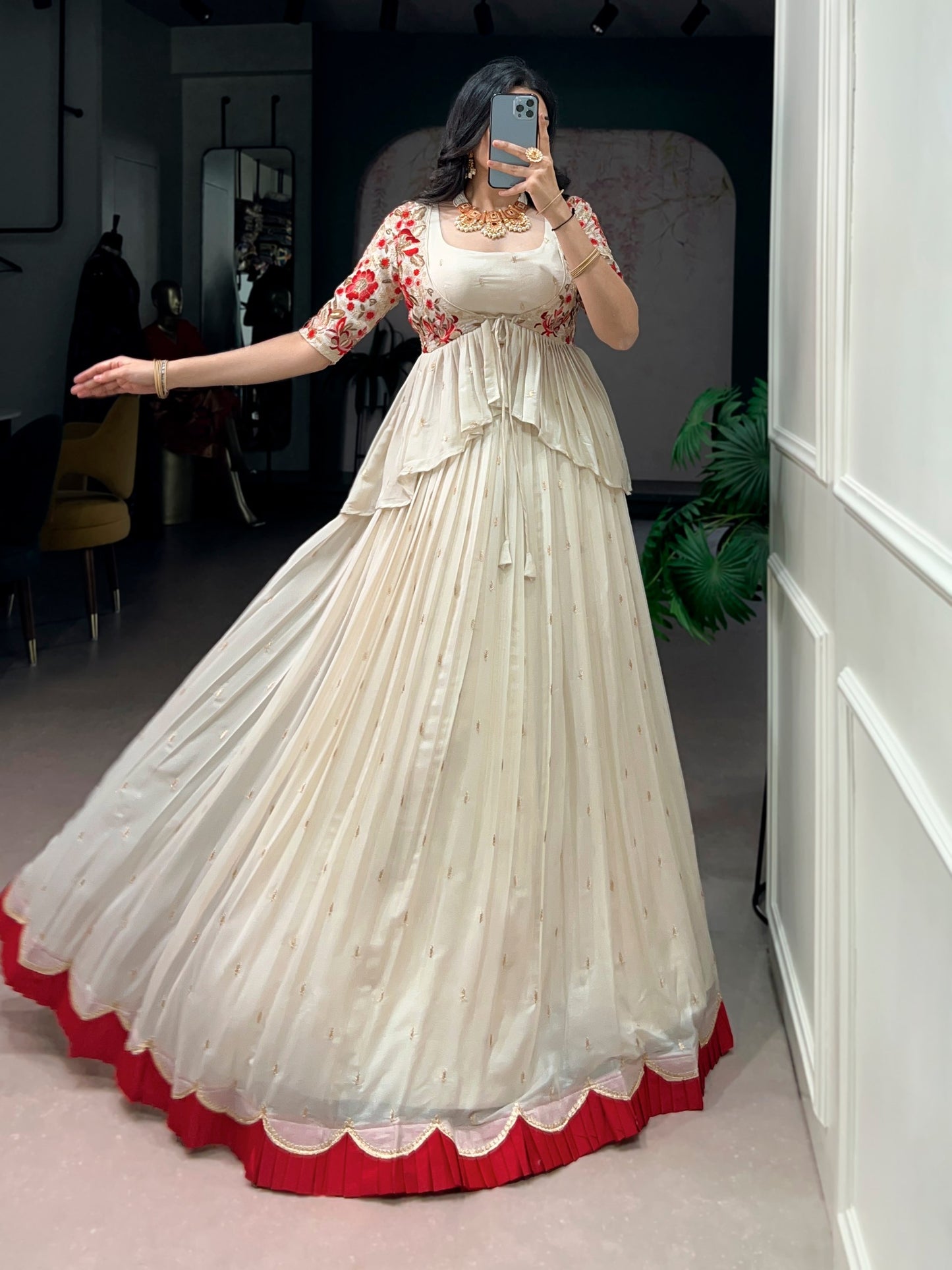Elegant Chocolate Silk Co-ord Lehenga Set with Sequins and Thread Embroidery