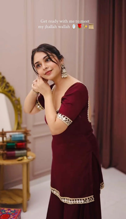RangBhoomi Elegant Designer Heavy Faux Georgette Silk Top, Bottom, and Dupatta Set Fully Stitched and Ready to Wear