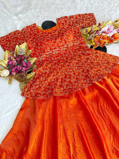 RangBhoomi Sequined Peplum Lehenga Choli – Full Stitched Festive Set