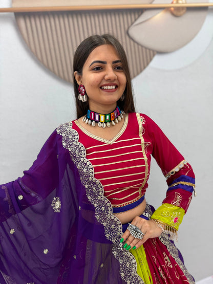 Navratri Special Vintage Chaniya Choli — Fox Georgette Embroidered Lehenga Set by RangBhoomi