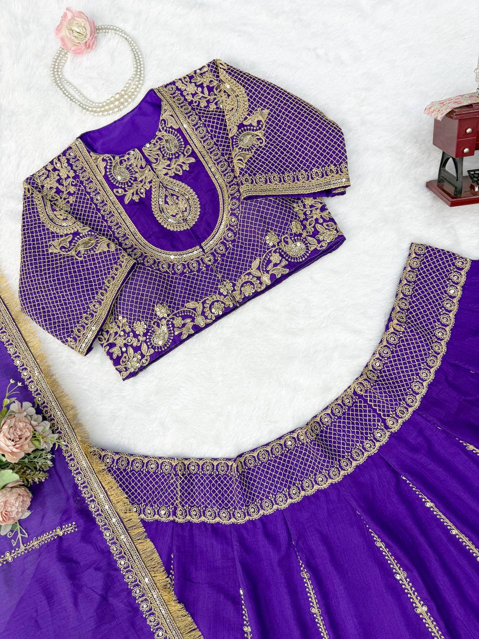 RangBhoomi Heavy Boutique Vichitra Silk Lehenga — Premium Designer Ensemble