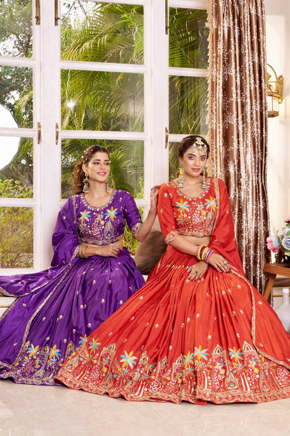 RangBhoomi New Launch Wedding Collection Bridal Lehenga Choli with Rich Embroidery and Silk Fabric