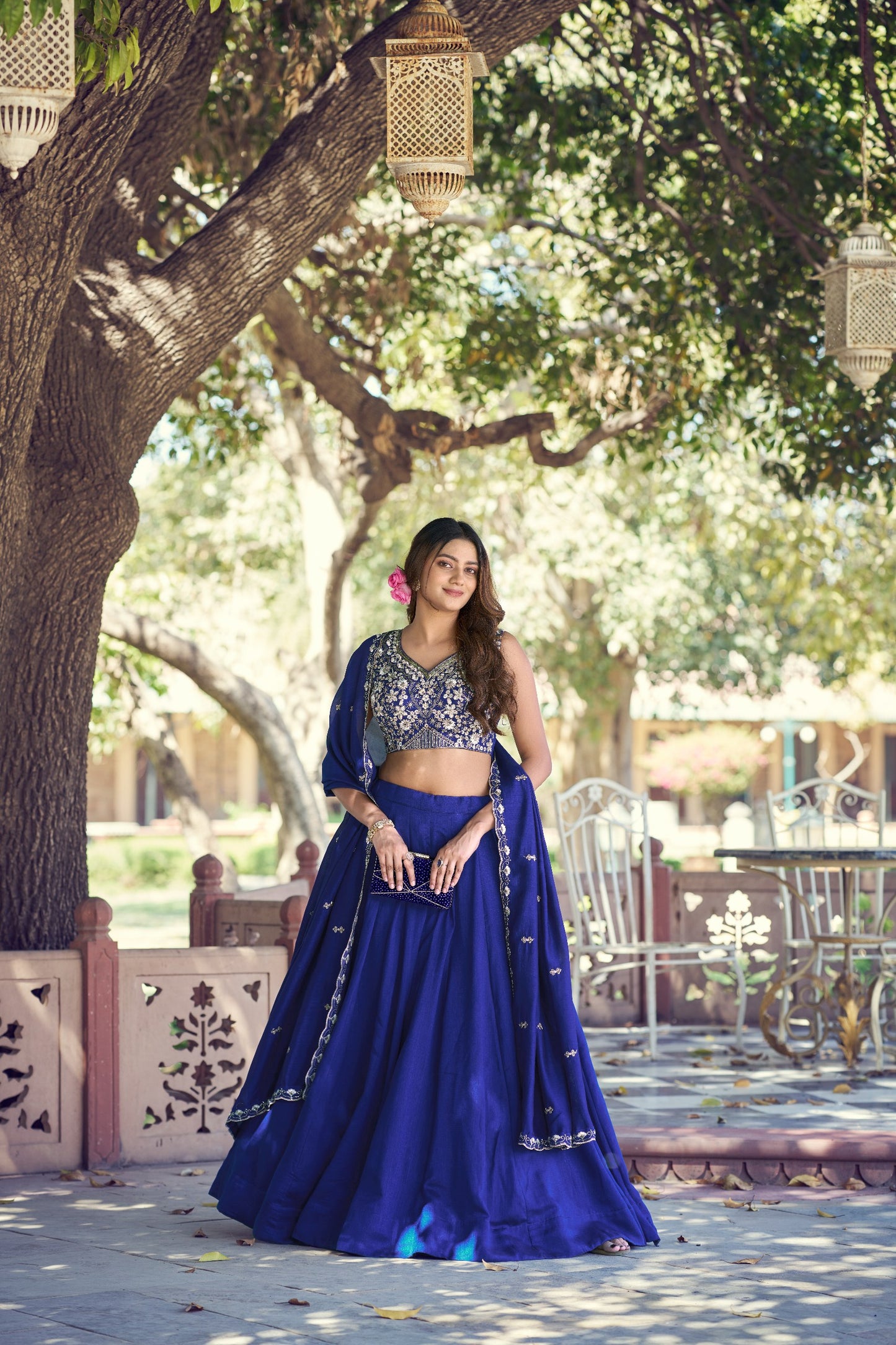 Elegant P.C. Kashmiri Lehenga with Tube Beads, Sequins, and Thread Embroidery for Festive Glamour