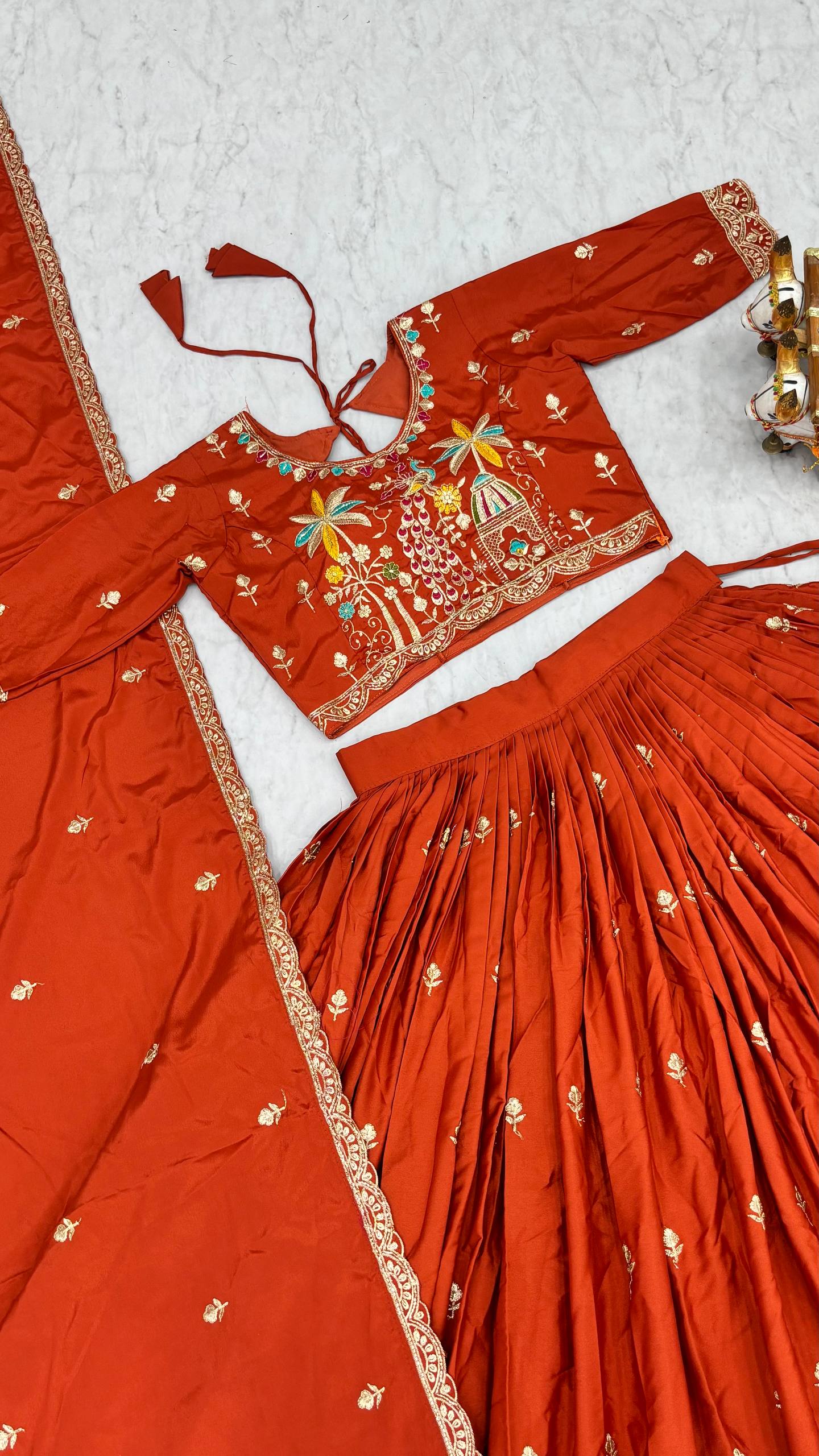 RangBhoomi New Launch Wedding Collection Bridal Lehenga Choli with Rich Embroidery and Silk Fabric