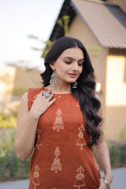 Premium Ready-to-Wear Kurti with Matching Pants – Printed Cotton Set for Elegant Comfort