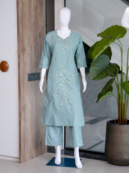 RangBhoomi Premium Cotton 60-60 Kurti & Plazo Set