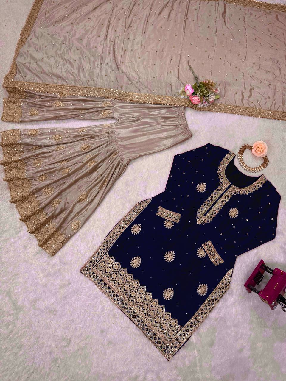 Introducing the New RangBhoomi SP Series: Elegant Chinon Silk Ensemble with Realistic Modeling