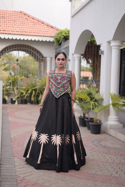 RangBhoomi Navratri Lehenga Choli Collection 2026 — Roman Fabric with Kutchi Embroidery