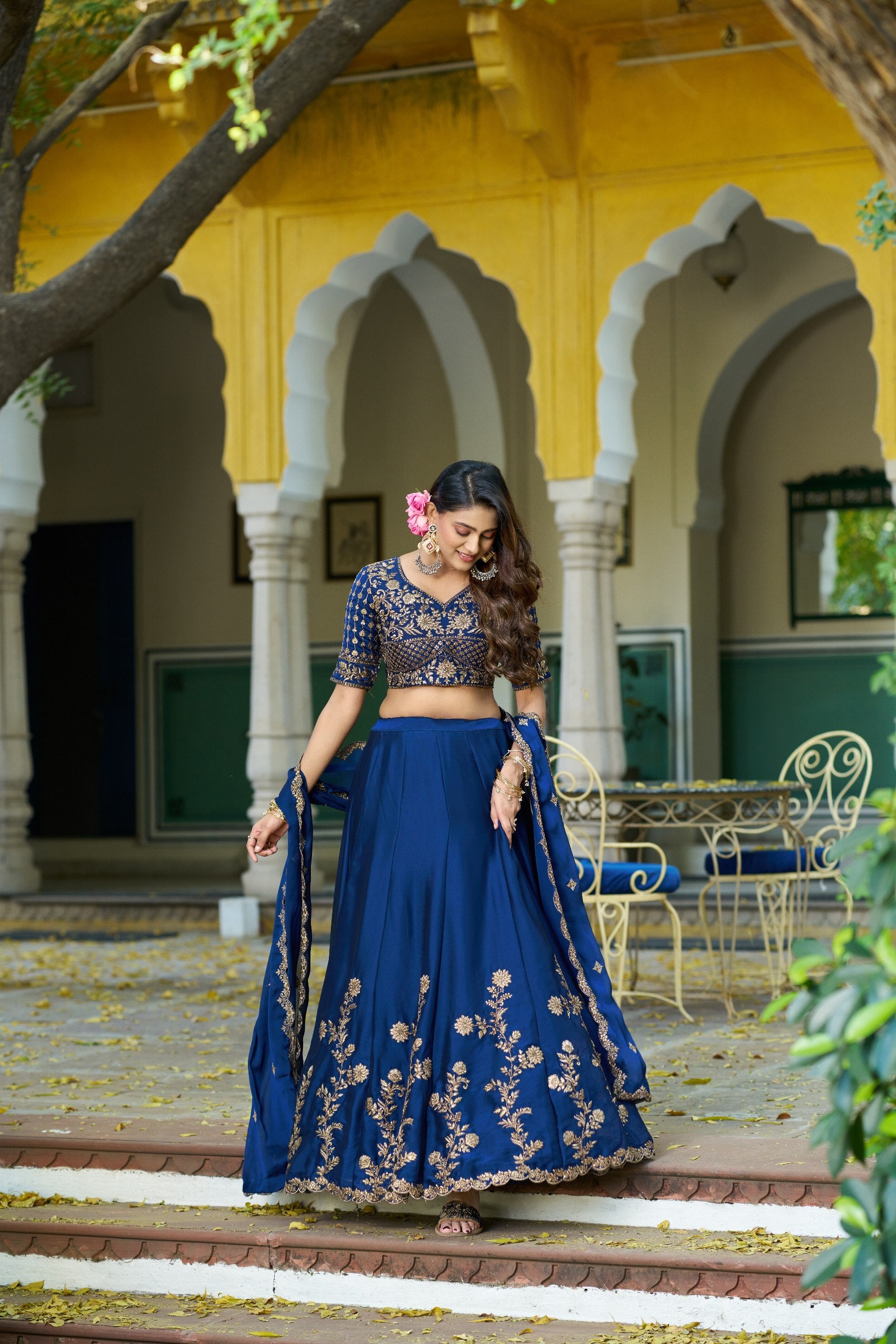 RangBhoomi Elegant Festive Lehenga Set with Rangoli Silk, Sequins, and Thread Embroidery