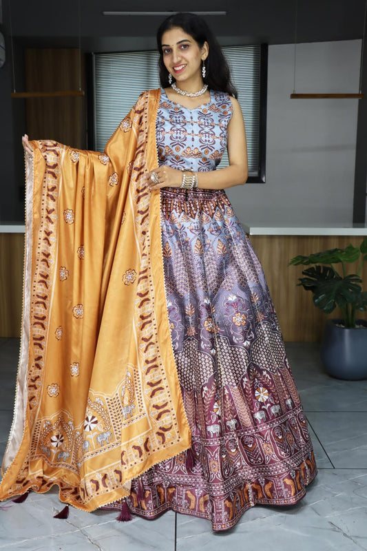 RangBhoomi Exclusive Printed Lehenga Collection – Vibrant Floral and Geometric Ethnic Wear