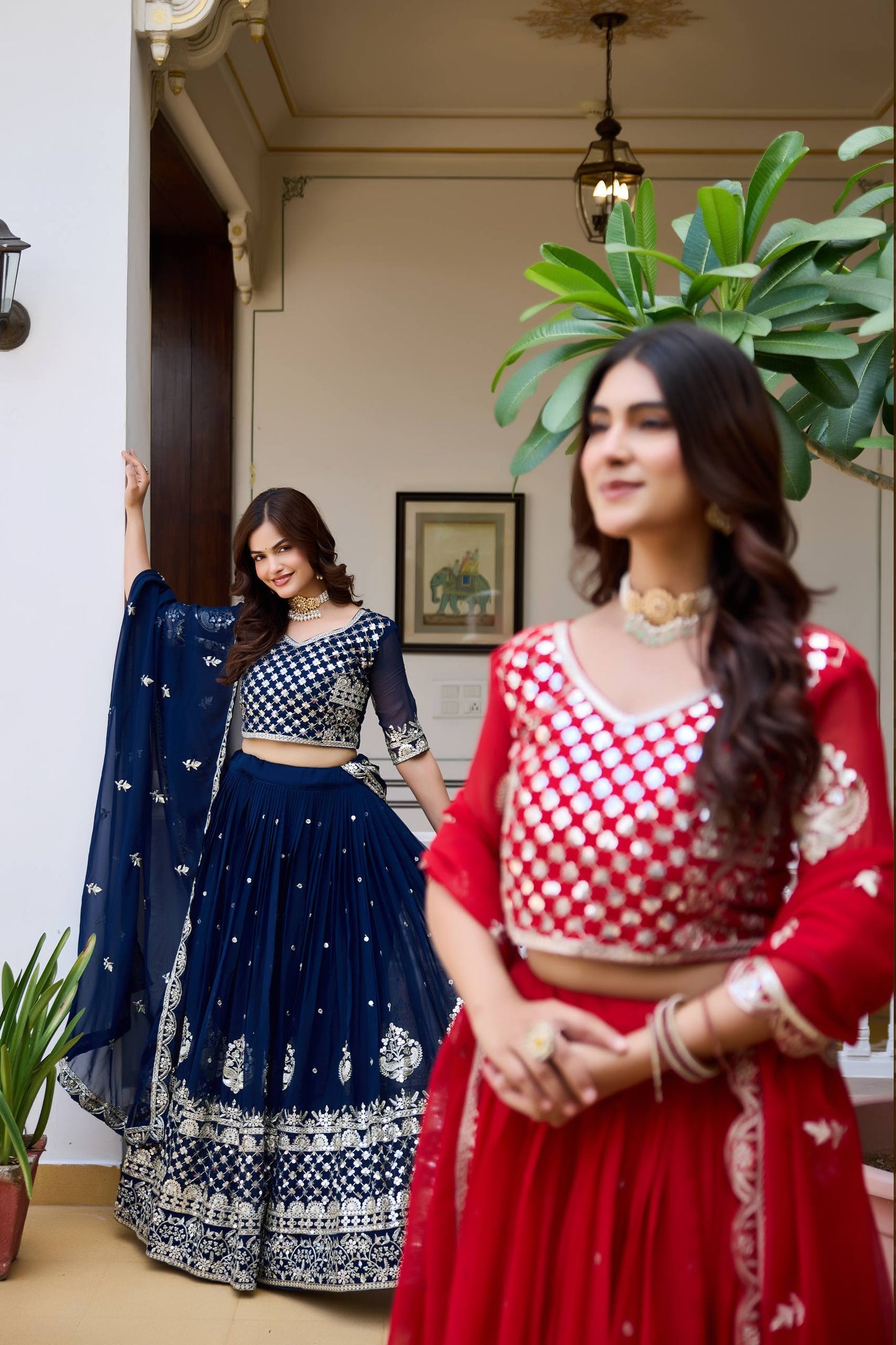 RangBhoomi Heavy Fox Georgette Embroidered Wedding Lehenga Choli Set