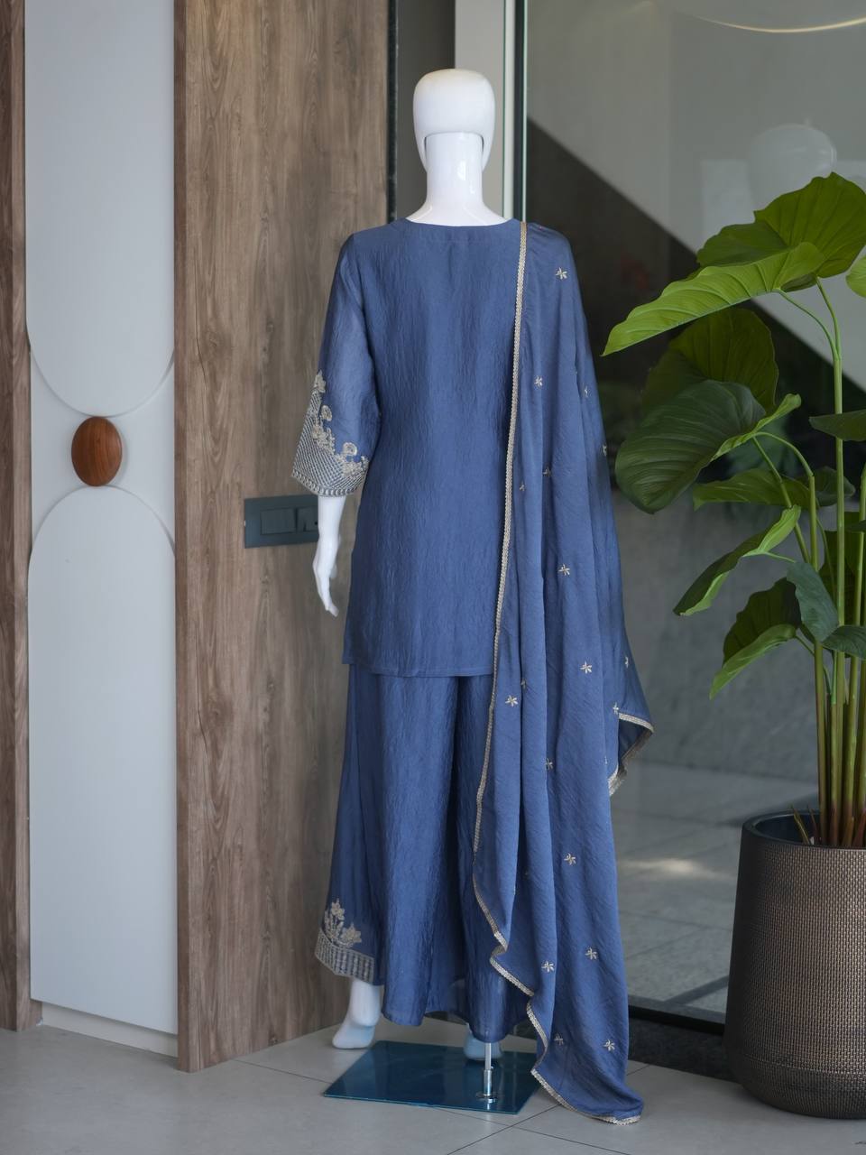 RangBhoomi Designer Wear Festival Special Collection – Elegant Woman’s Ethnic Ensemble with Embroidered Rangoli Crush Fabric