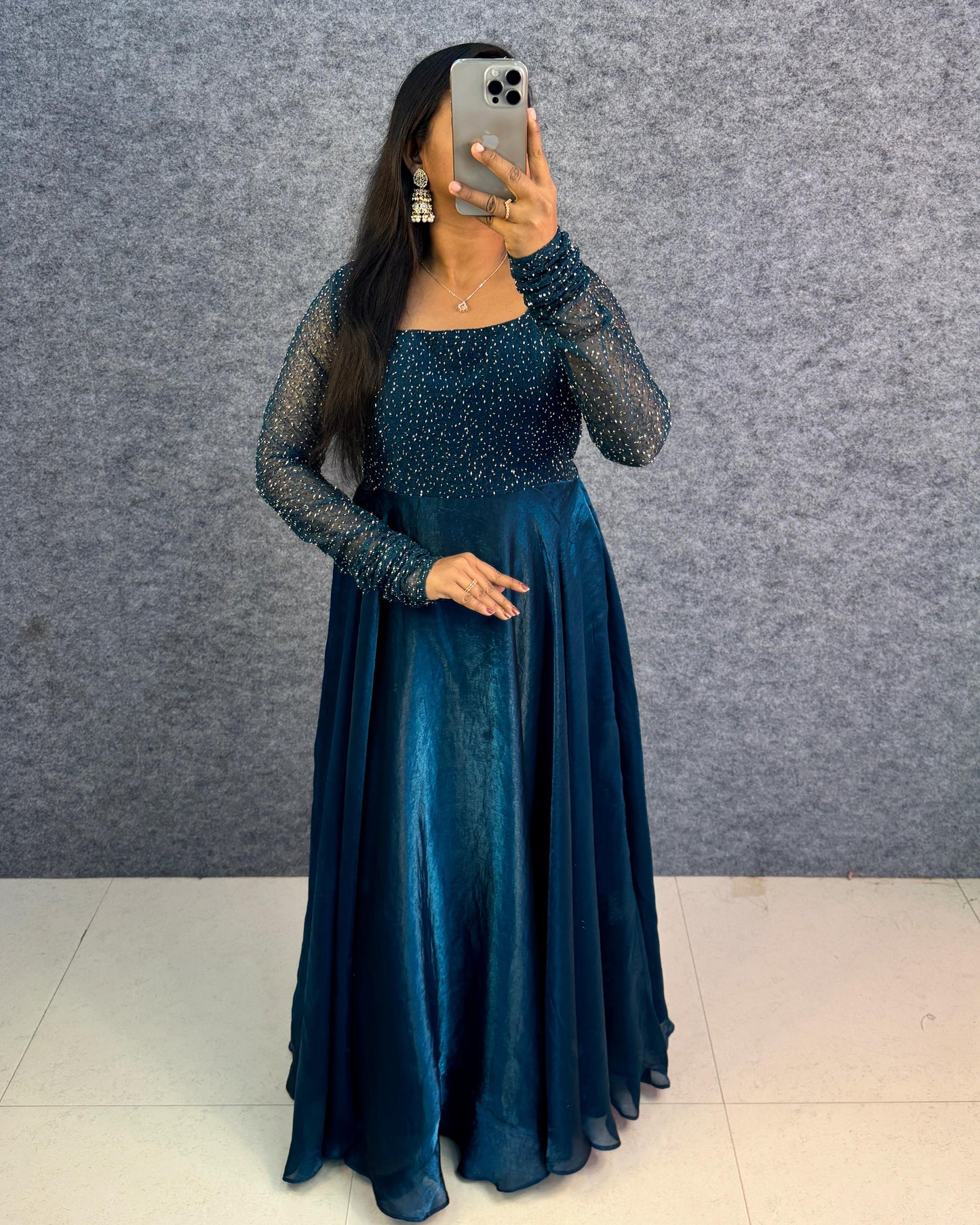 Exclusive Party Wear Draping Style Gown Outfit