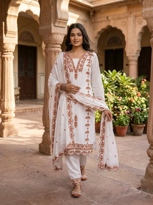 RangBhoomi Premium Ready-to-Wear Top, Bottom, and Dupatta Collection 2026 – Elegant 3-Piece Set