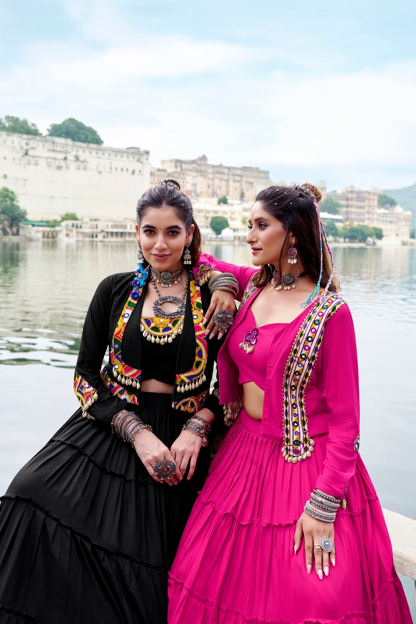RangBhoomi Navratri Collection 2026: Elegant Rajudi Ethnic Lehenga with Mirror and Gamthi Embroidery