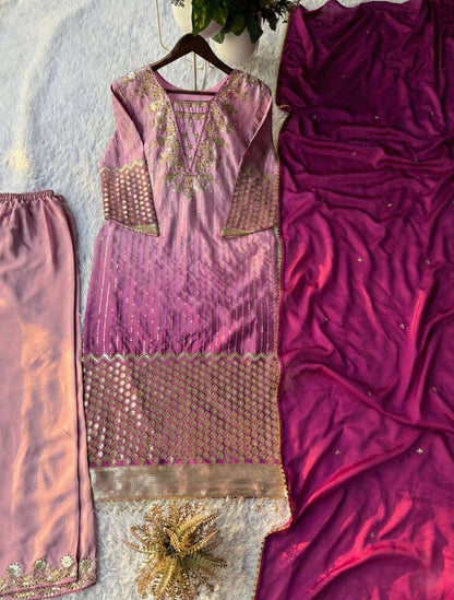 Elegant Embroidered Top, Pant, and Dupatta Set Perfect for Party and Wedding Designer Wear