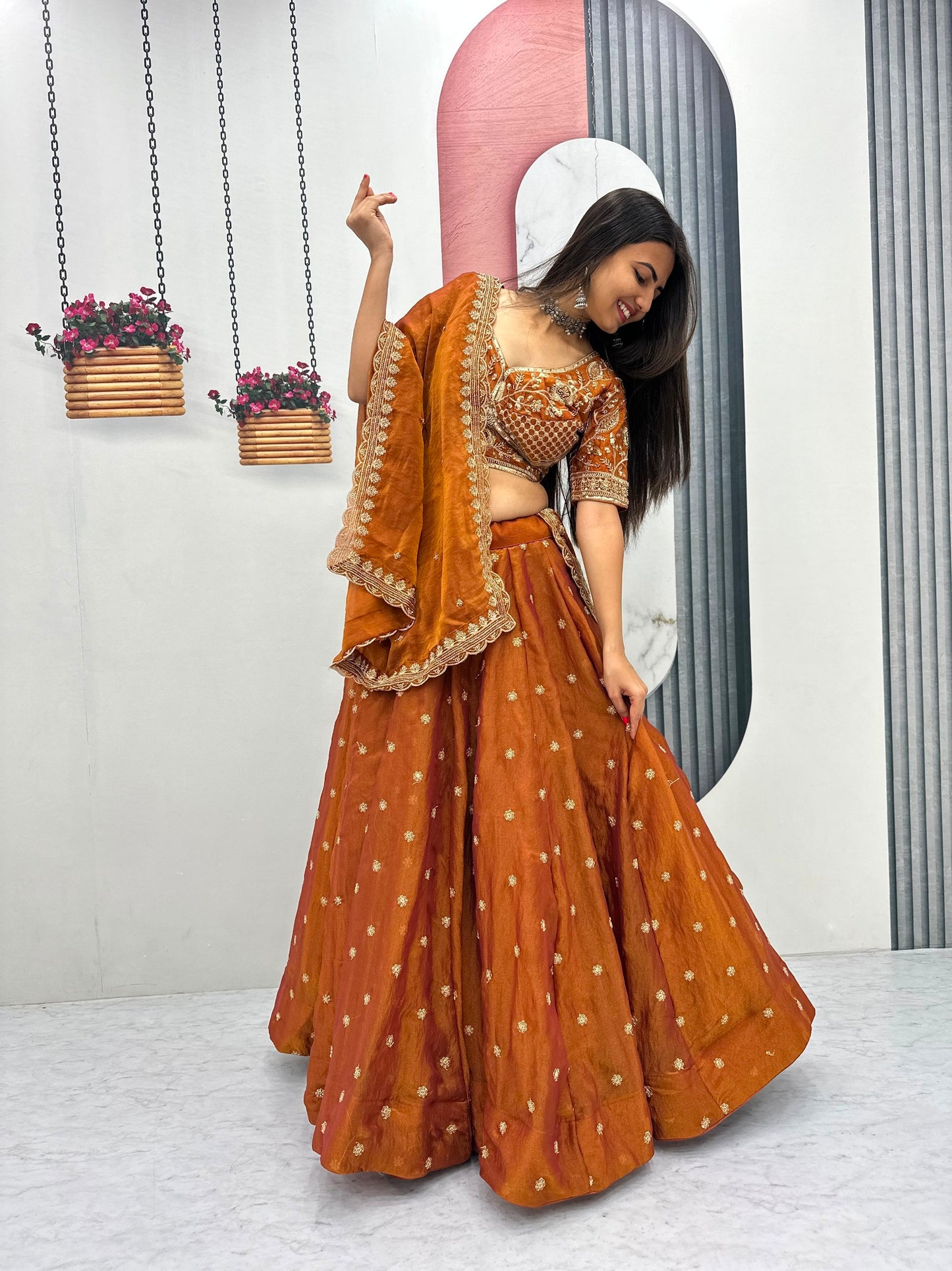 RangBhoomi Festival Embroidered Lehenga Choli — Heavy Embellished Mosh Fabric