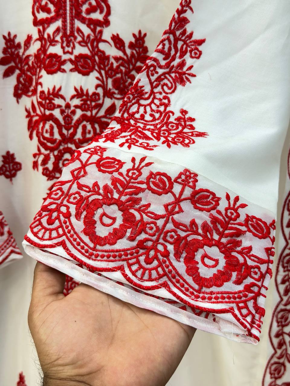 Elegant Women's Ethnic Ensemble with Embroidered Rayon Cotton Top, Farshi Pants, and GMY Silk Dupatta