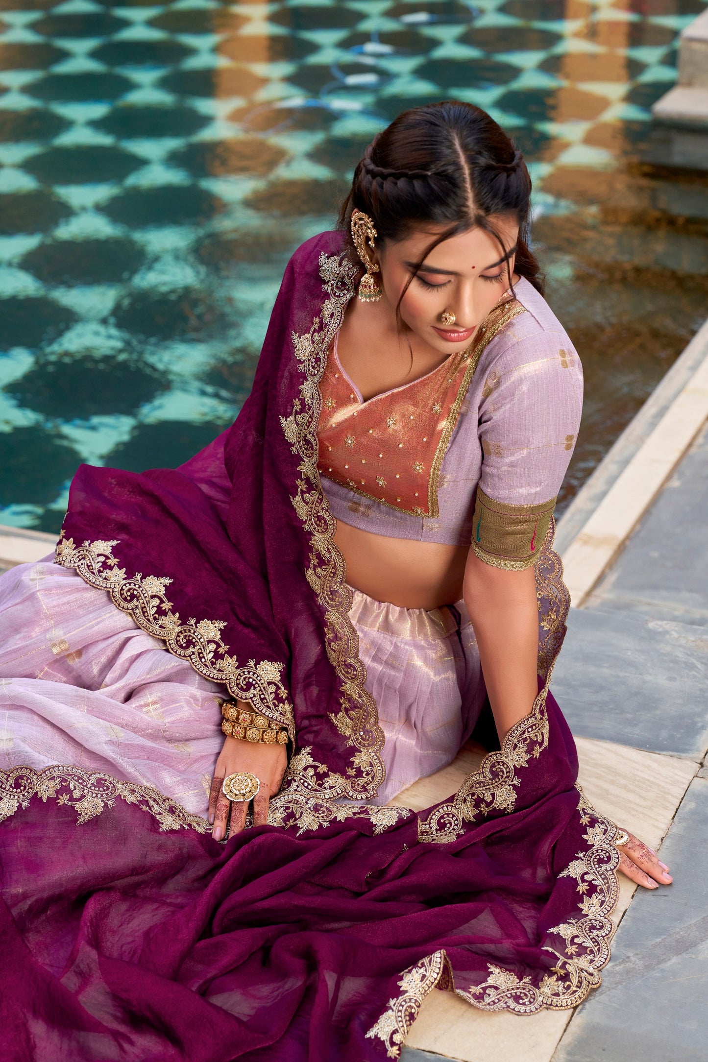 Elegant Woven Grace Lehenga with Royal Paithani Borders and Intricate Embroidery