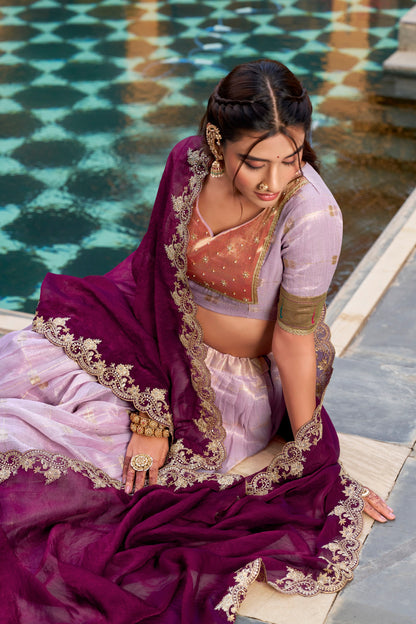 Elegant Woven Grace Lehenga with Royal Paithani Borders and Intricate Embroidery