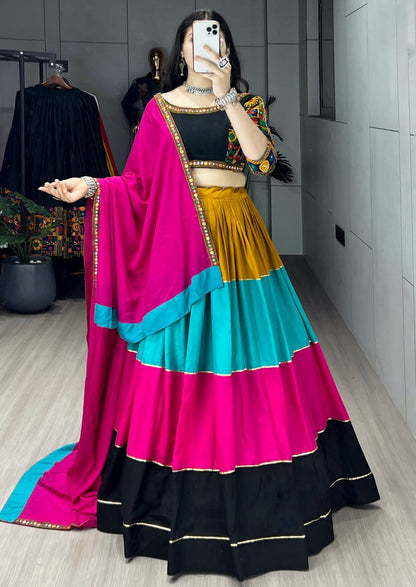 Ethnic Women's Pure Rayon Cotton Lehenga Set for Navratri Festival