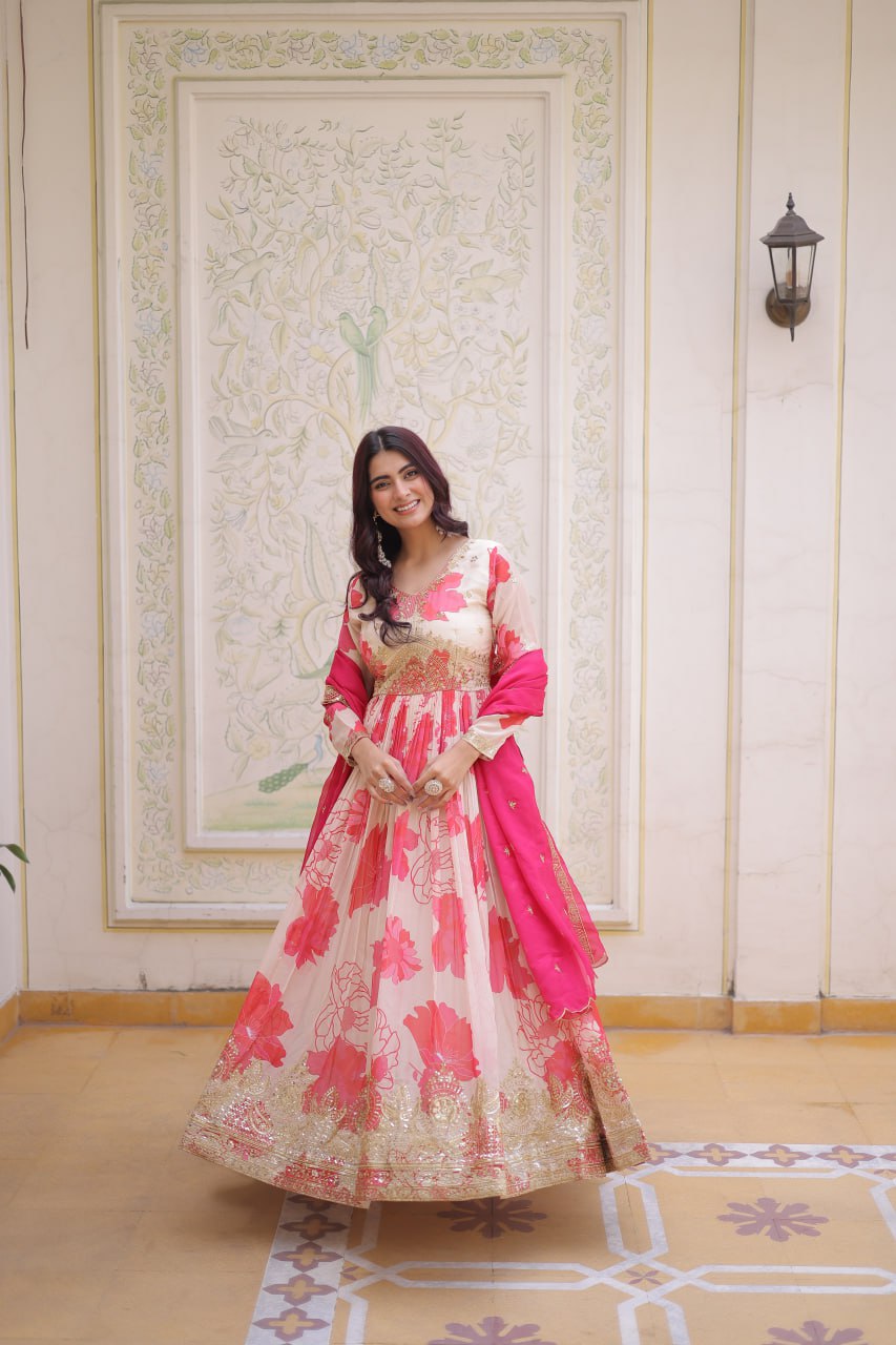 Premium Ready-to-Wear Gown with Matching Dupatta Set