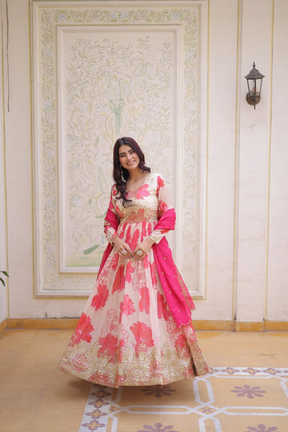 Premium Ready-to-Wear Gown with Matching Dupatta Set