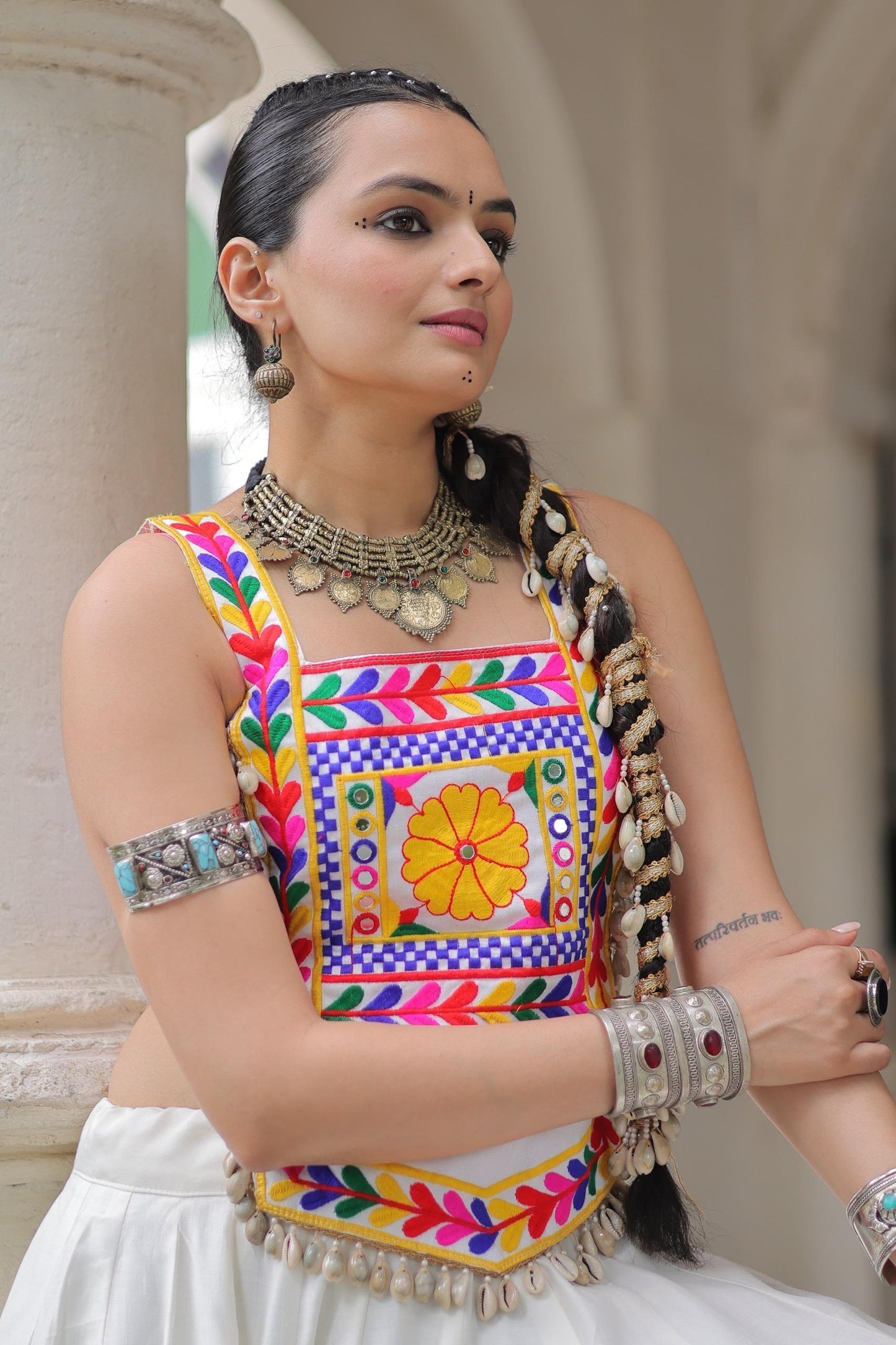 Elegant Navratri Blouse Collection with Kutchi Gamthi Embroidery and Mirror Work