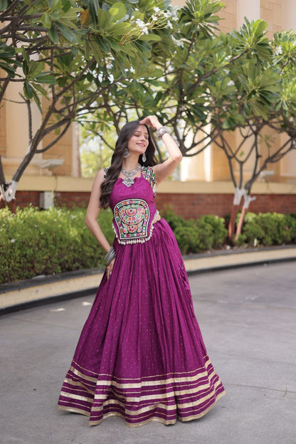 RangBhoomi Navratri Lehenga Choli Collection 2026 — Full-Stitched Mukesh Reyon Set