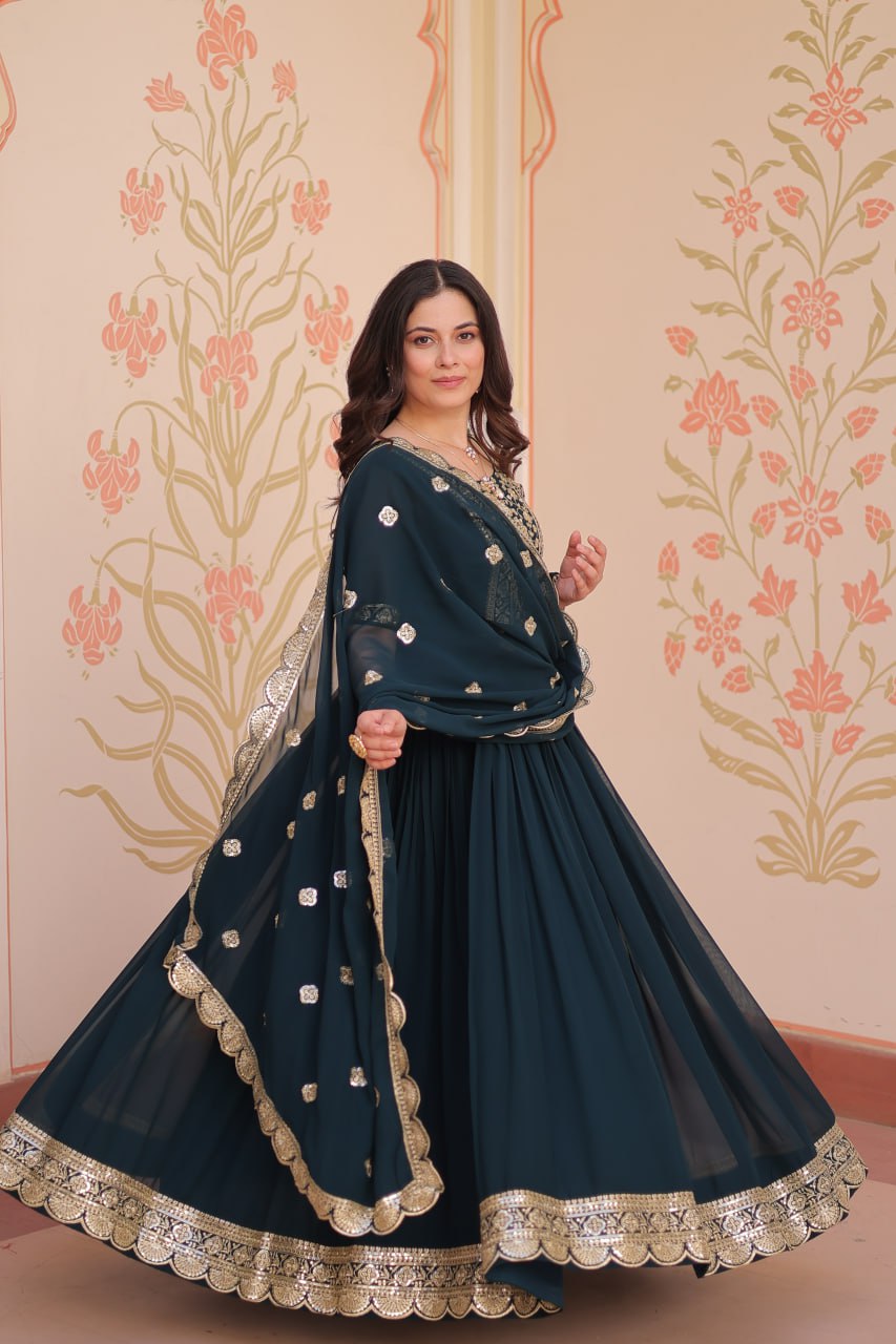 Designer Gown 2025 - Ready Made, Embroidered | Rangbhoomi