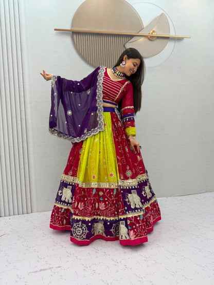 Navratri Special Vintage Chaniya Choli — Fox Georgette Embroidered Lehenga Set by RangBhoomi