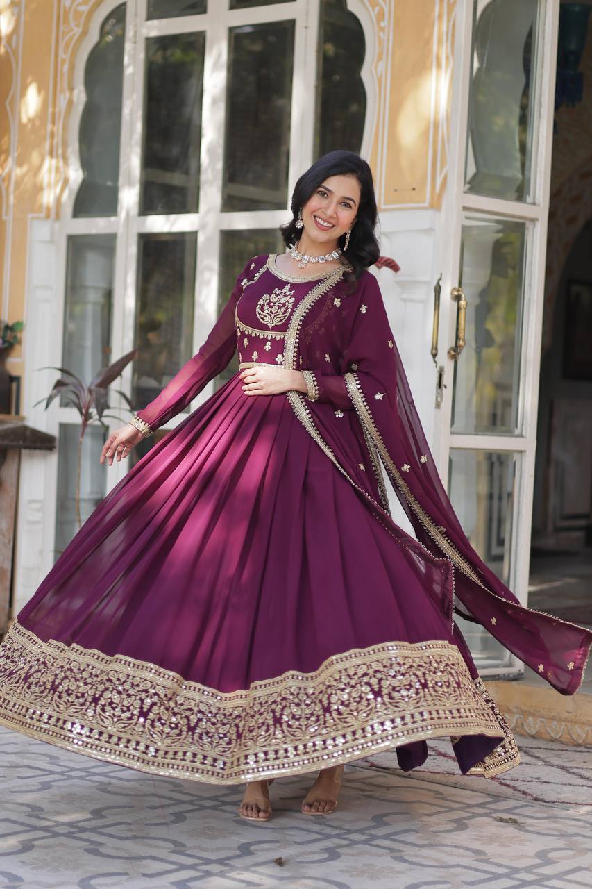 Indian Wedding Gown with Dupatta - Party Wear 2025