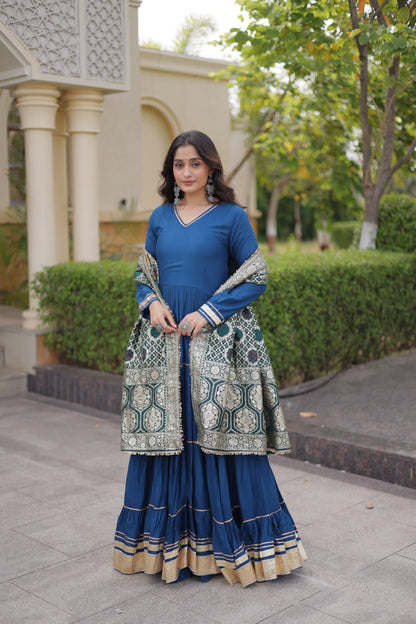 RangBhoomi Gown & Dupatta Collection 2026 — Premium Reyon Gown with Viscose Jacquard Dupatta