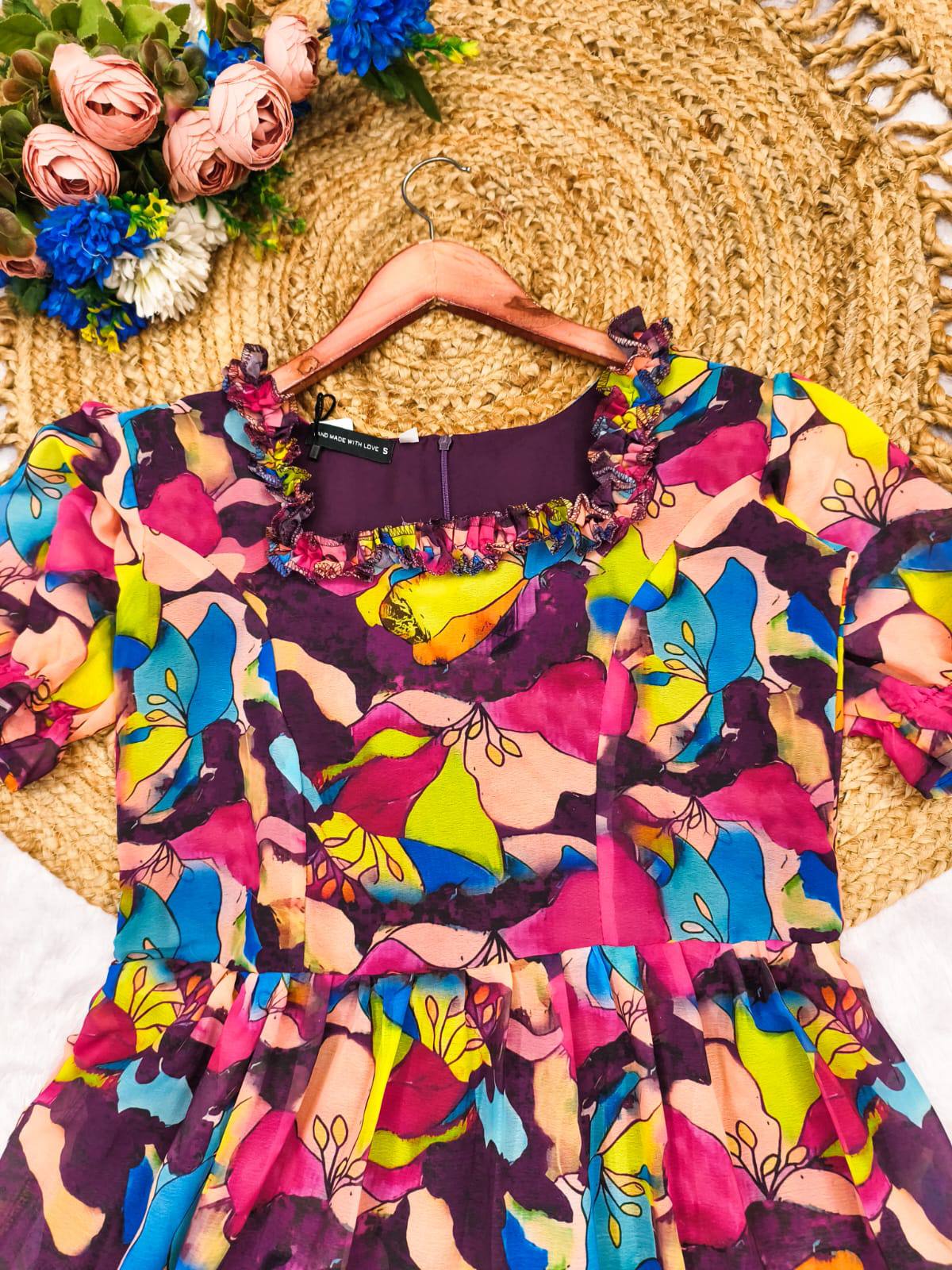 Elegant Georgette Maxi Dress - Vacation Special Collection