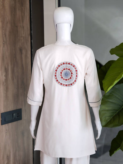 RangBhoomi Premium Reyon Kurti with Plazo Set - Comfortable Daily & Office Wear