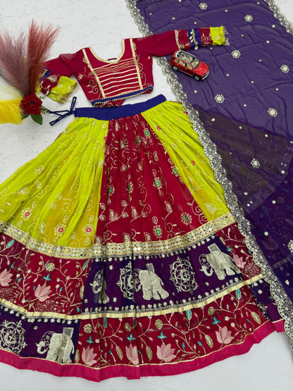 Navratri Special Vintage Chaniya Choli — Fox Georgette Embroidered Lehenga Set by RangBhoomi