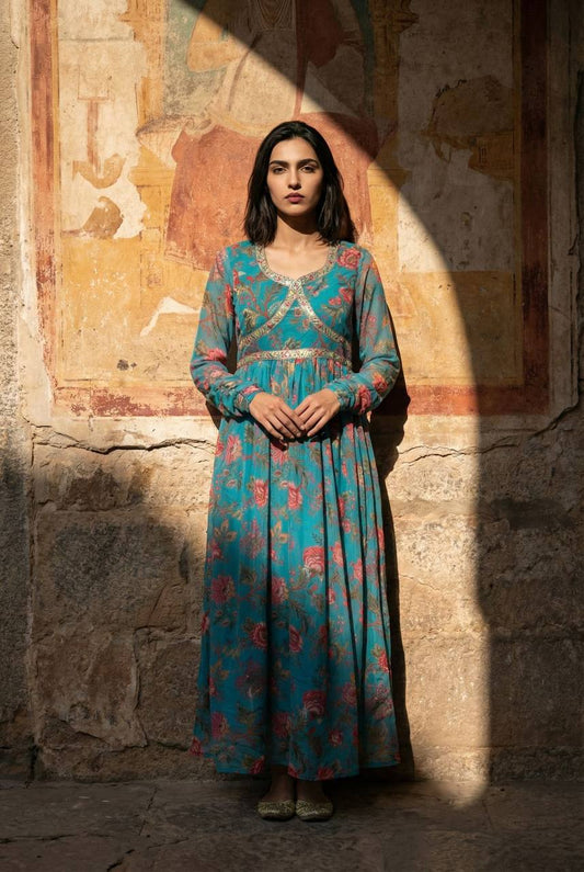 Heavy Tebby Organza Embroidered Gown - Premium Party Wear Outfit